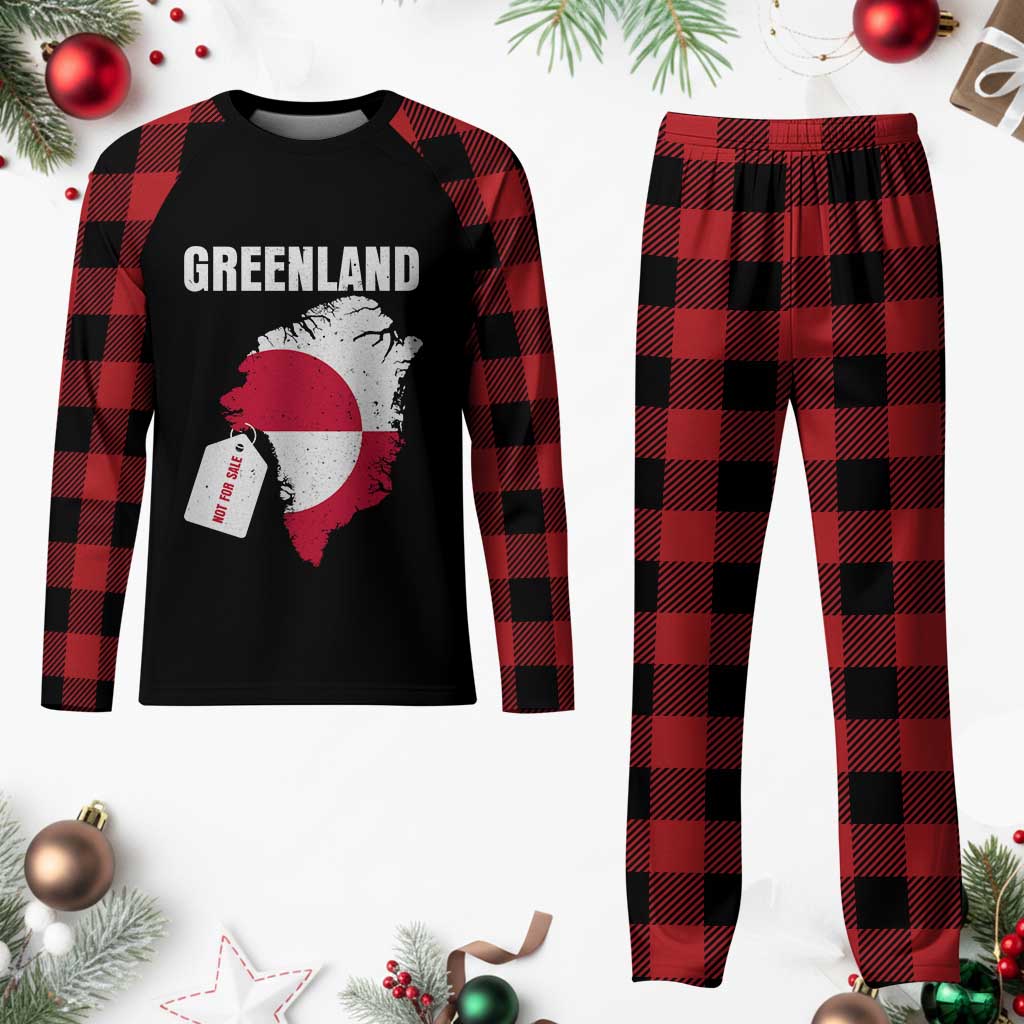 Greenland Not For Sale Patriotic Plaid Pajama Set Grunge Flag and Price Tag Protest TS02 Buffalo Plaid Print Your Wear