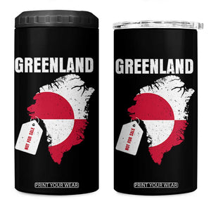 Greenland Not For Sale Patriotic 4 in 1 Can Cooler Tumbler Grunge Flag and Price Tag Protest TS02 One Size: 16 oz Black Print Your Wear