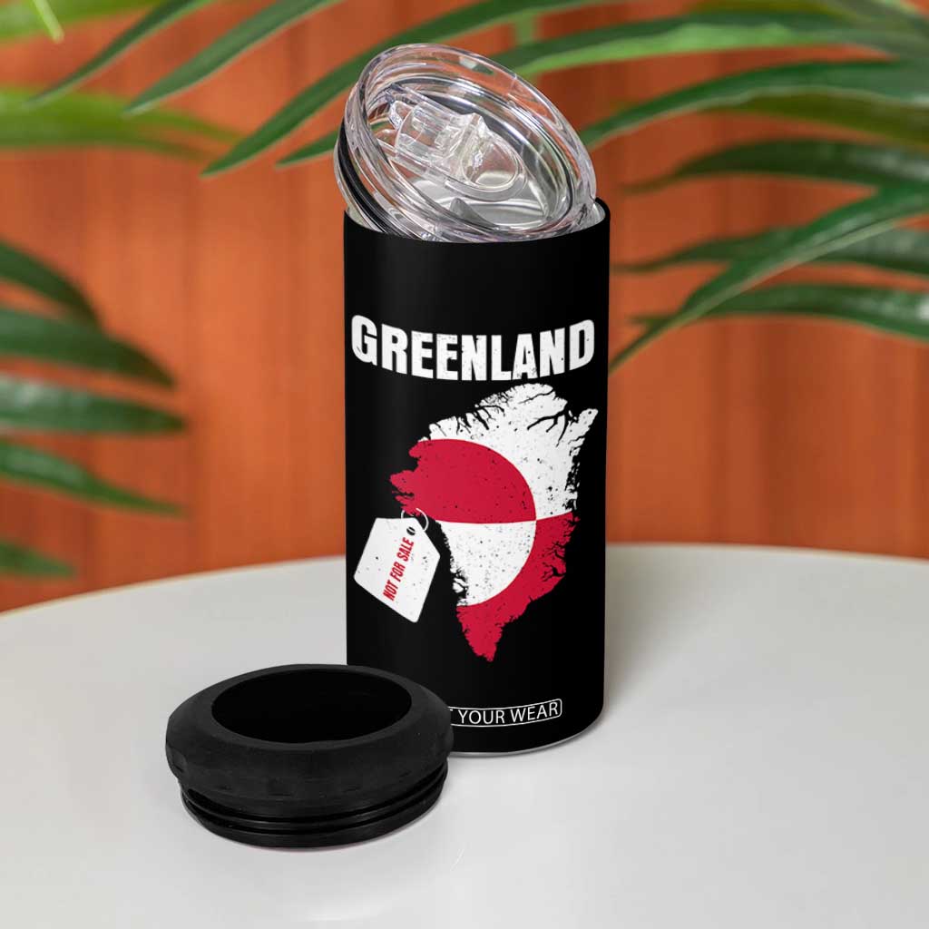 Greenland Not For Sale Patriotic 4 in 1 Can Cooler Tumbler Grunge Flag and Price Tag Protest TS02 Print Your Wear