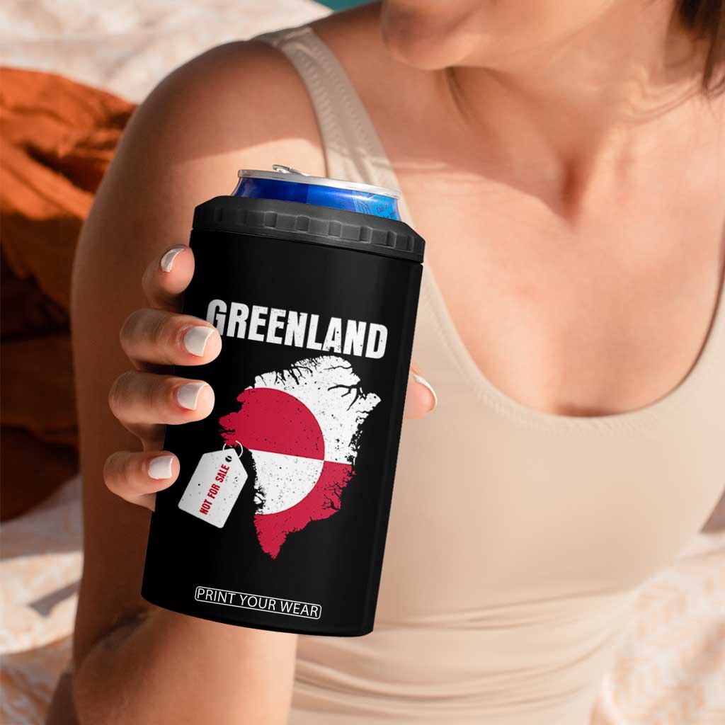 Greenland Not For Sale Patriotic 4 in 1 Can Cooler Tumbler Grunge Flag and Price Tag Protest TS02 Print Your Wear