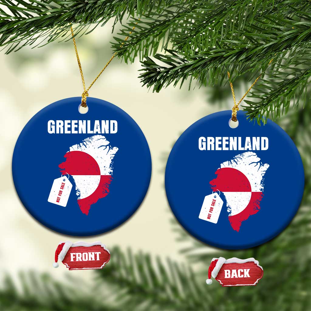 Greenland Not For Sale Patriotic Ceramic Ornament Grunge Flag and Price Tag Protest TS02 1pc Blue Print Your Wear