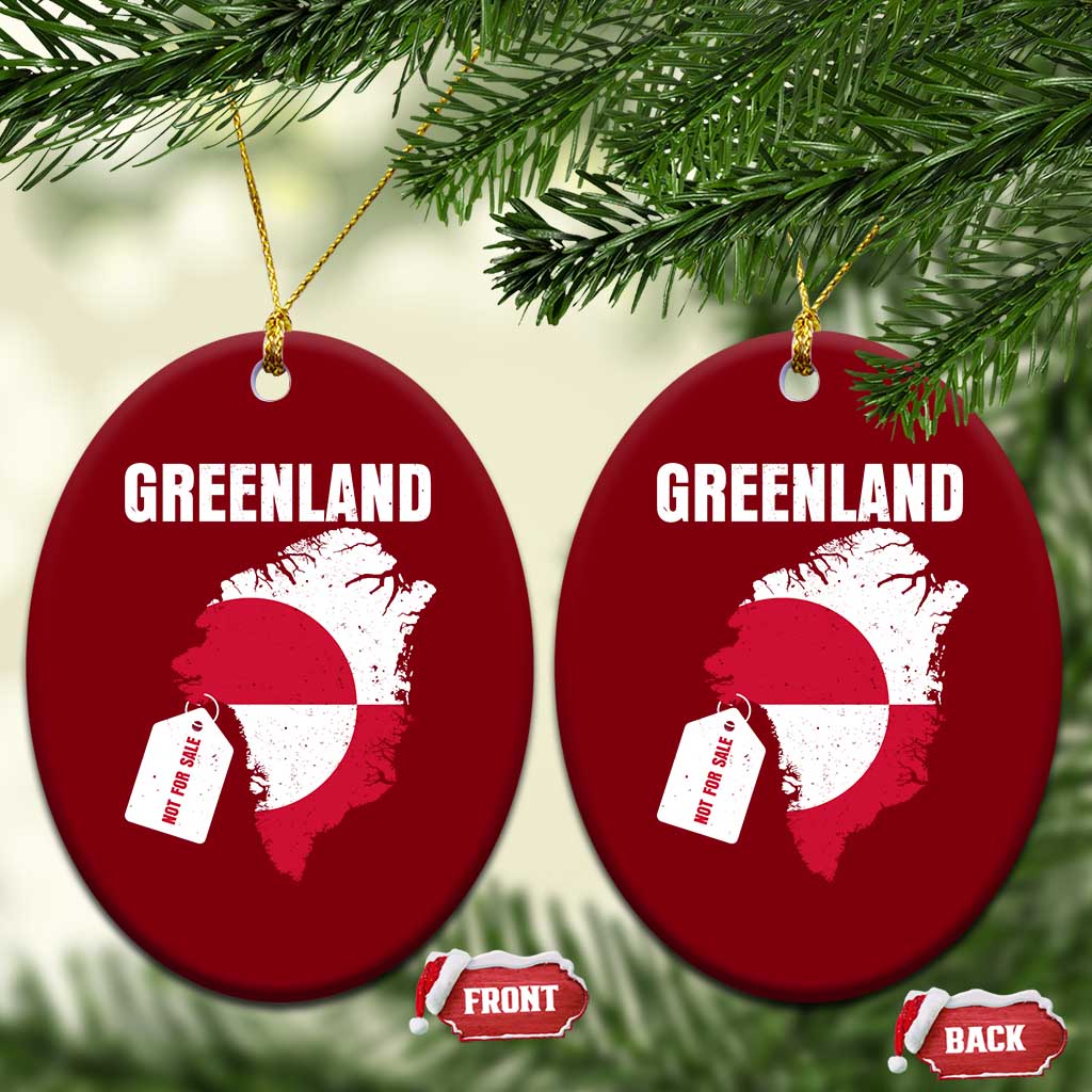 Greenland Not For Sale Patriotic Ceramic Ornament Grunge Flag and Price Tag Protest TS02 Print Your Wear