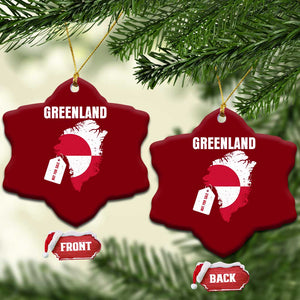 Greenland Not For Sale Patriotic Ceramic Ornament Grunge Flag and Price Tag Protest TS02 Print Your Wear