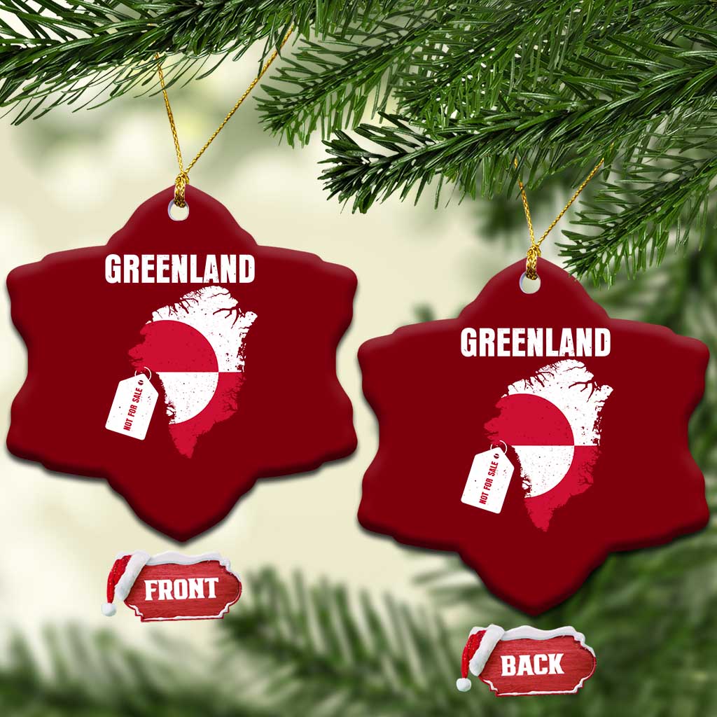 Greenland Not For Sale Patriotic Ceramic Ornament Grunge Flag and Price Tag Protest TS02 Print Your Wear