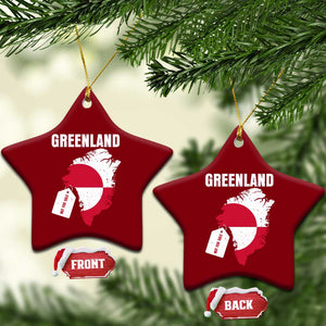 Greenland Not For Sale Patriotic Ceramic Ornament Grunge Flag and Price Tag Protest TS02 Print Your Wear