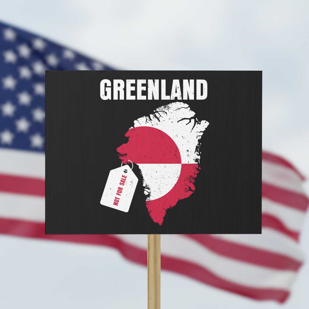 Greenland Not For Sale Patriotic Protest Sign Grunge Flag and Price Tag Protest TS02 Horizontal 18