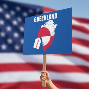 Greenland Not For Sale Patriotic Protest Sign Grunge Flag and Price Tag Protest TS02 Horizontal 18" × 24" Blue Print Your Wear