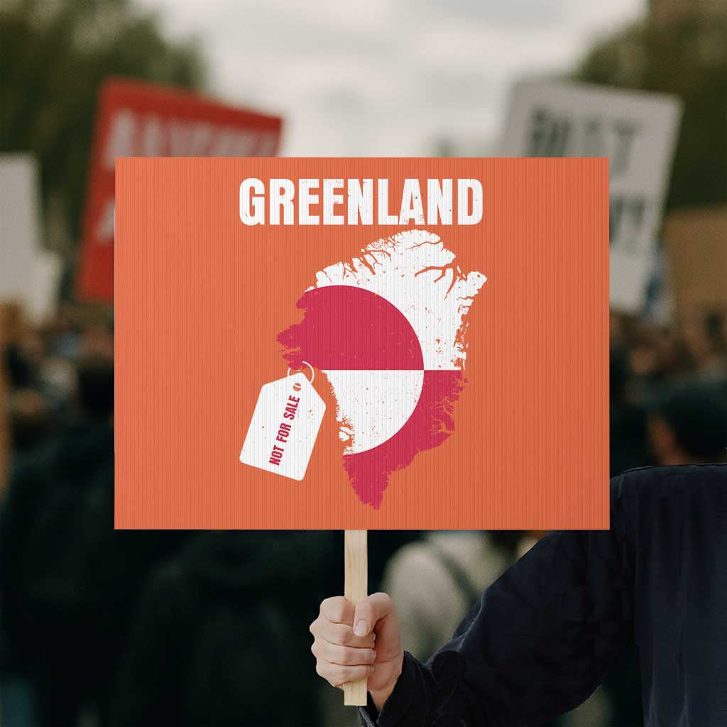 Greenland Not For Sale Patriotic Protest Sign Grunge Flag and Price Tag Protest TS02 Horizontal 18