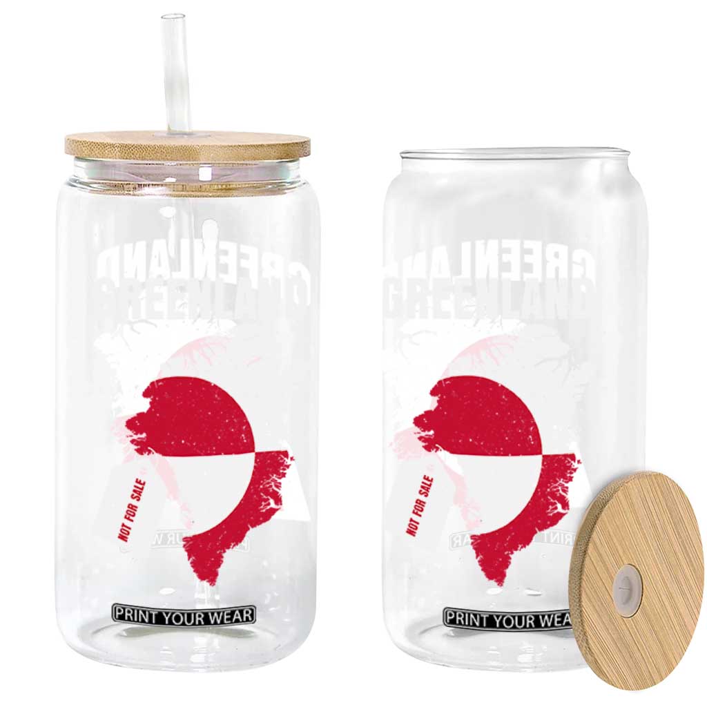 Greenland Not For Sale Patriotic Glass Can Grunge Flag and Price Tag Protest TS02 Print Your Wear