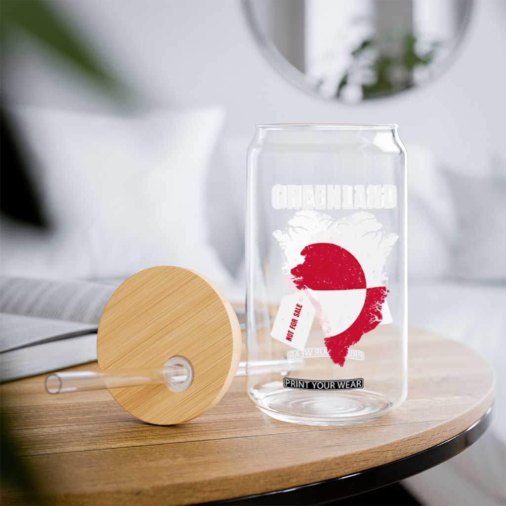 Greenland Not For Sale Patriotic Glass Can Grunge Flag and Price Tag Protest TS02 Print Your Wear
