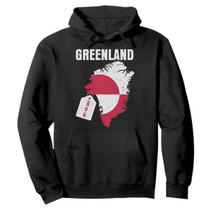 Greenland Not For Sale Patriotic Hoodie Grunge Flag and Price Tag Protest TS02 Black Print Your Wear