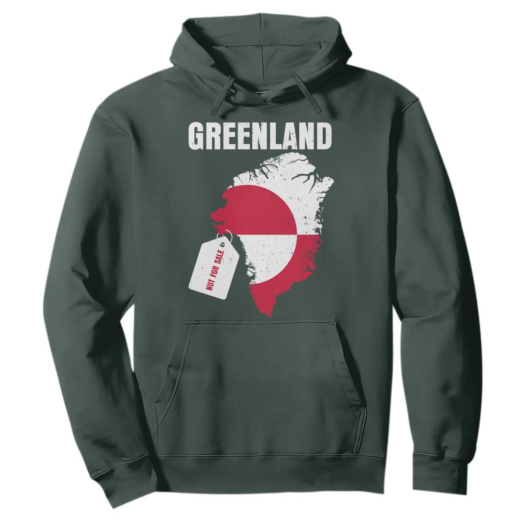 Greenland Not For Sale Patriotic Hoodie Grunge Flag and Price Tag Protest TS02 Dark Forest Green Print Your Wear