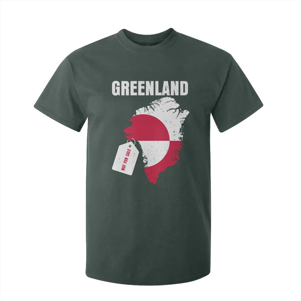 Greenland Not For Sale Patriotic T Shirt For Kid Grunge Flag and Price Tag Protest TS02 Dark Forest Green Print Your Wear