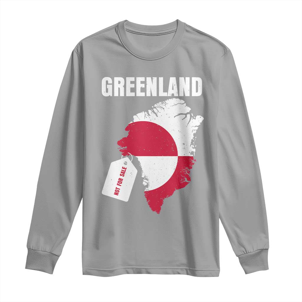 Greenland Not For Sale Patriotic Long Sleeve Shirt Grunge Flag and Price Tag Protest TS02 Sport Gray Print Your Wear