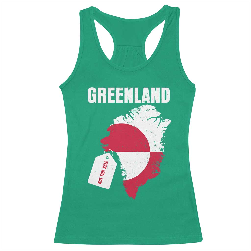 Greenland Not For Sale Patriotic Racerback Tank Top Grunge Flag and Price Tag Protest TS02 Irish Green Print Your Wear