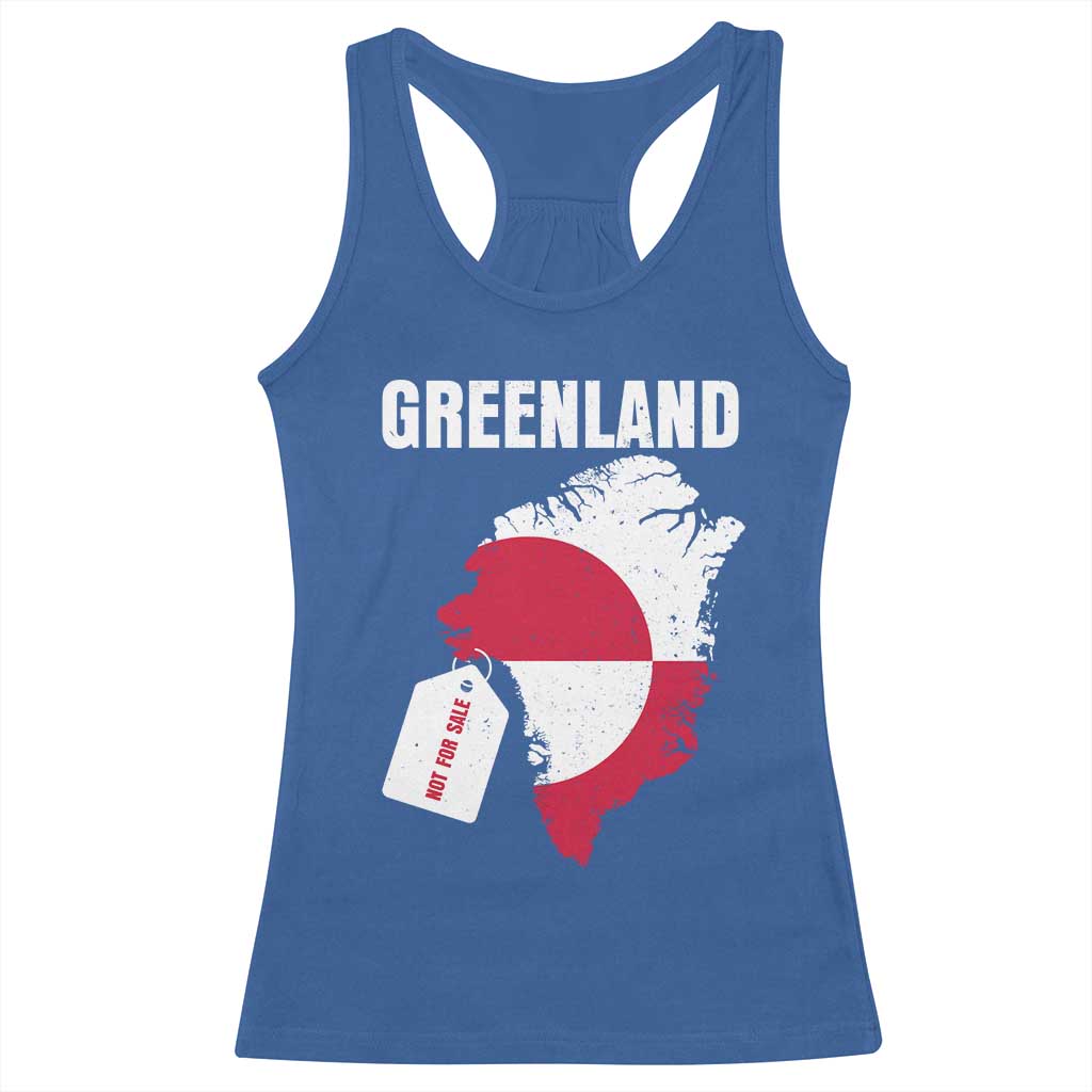 Greenland Not For Sale Patriotic Racerback Tank Top Grunge Flag and Price Tag Protest TS02 Royal Blue Print Your Wear