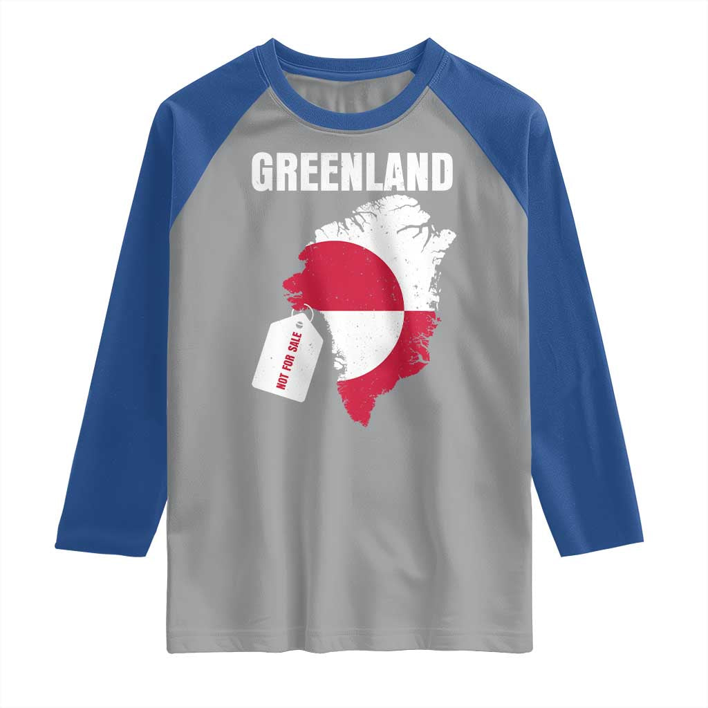 Greenland Not For Sale Patriotic Raglan Shirt Grunge Flag and Price Tag Protest TS02 Sport Gray Royal Print Your Wear