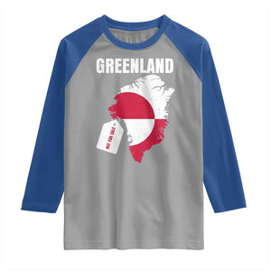 Greenland Not For Sale Patriotic Raglan Shirt Grunge Flag and Price Tag Protest TS02 Sport Gray Royal Print Your Wear