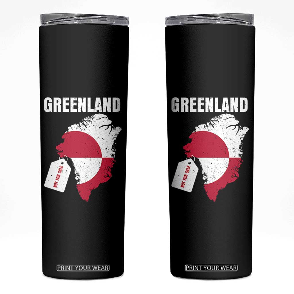 Greenland Not For Sale Patriotic Skinny Tumbler Grunge Flag and Price Tag Protest TS02 Black Print Your Wear