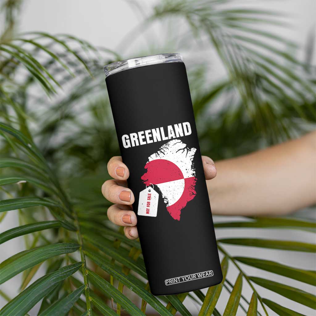Greenland Not For Sale Patriotic Skinny Tumbler Grunge Flag and Price Tag Protest TS02 Print Your Wear