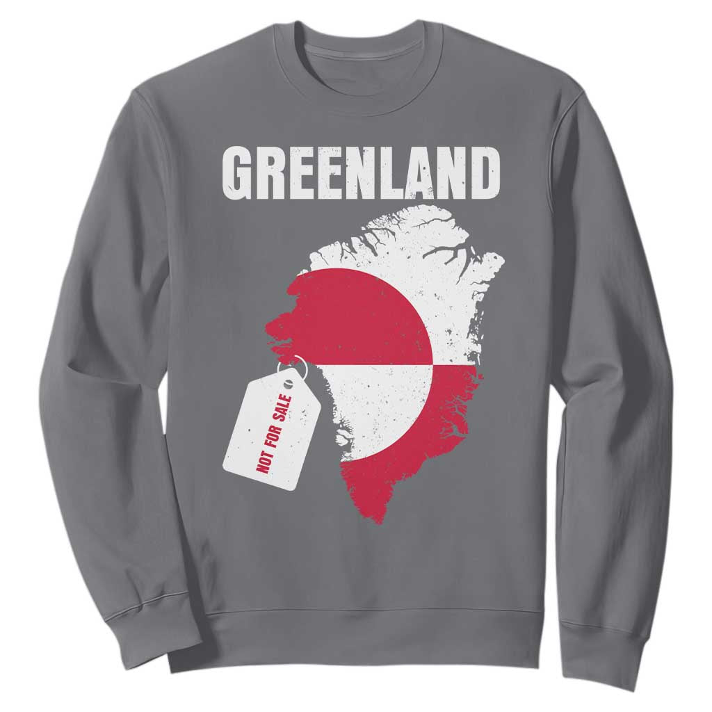 Greenland Not For Sale Patriotic Sweatshirt Grunge Flag and Price Tag Protest TS02 Charcoal Print Your Wear
