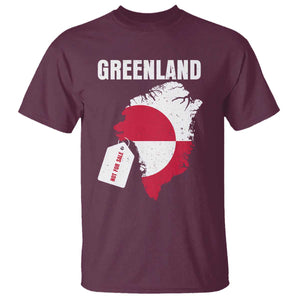 Greenland Not For Sale Patriotic T Shirt Grunge Flag and Price Tag Protest TS02 Maroon Print Your Wear