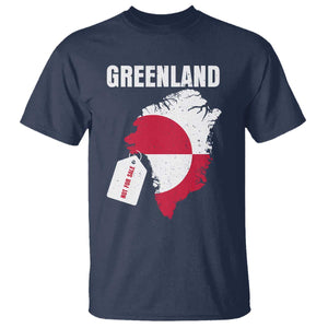 Greenland Not For Sale Patriotic T Shirt Grunge Flag and Price Tag Protest TS02 Navy Print Your Wear