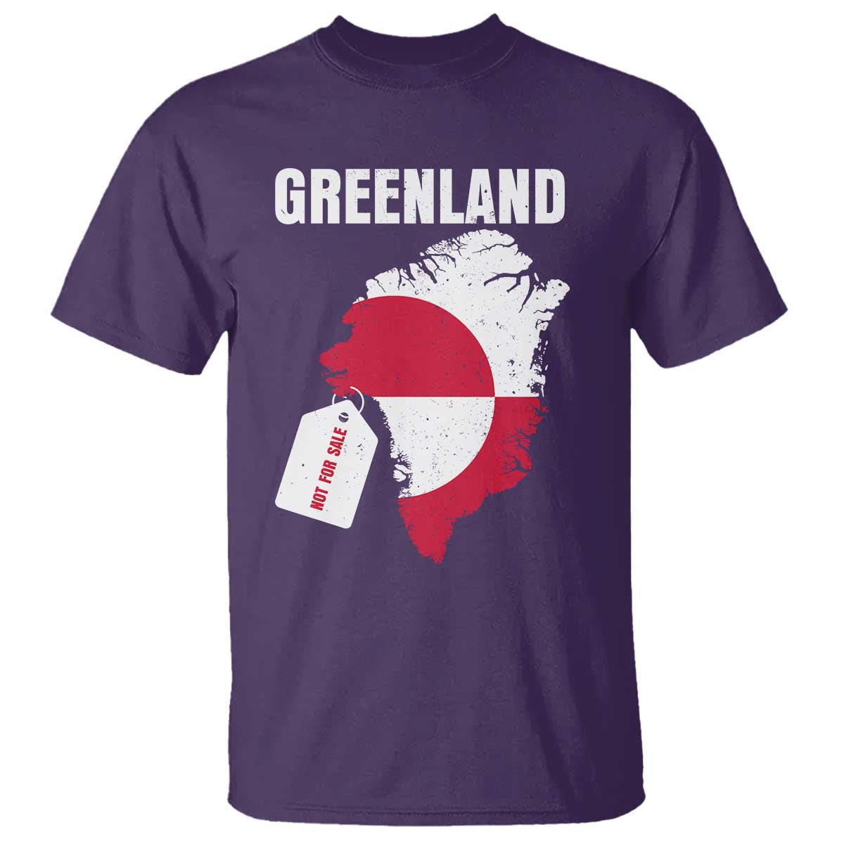 Greenland Not For Sale Patriotic T Shirt Grunge Flag and Price Tag Protest TS02 Purple Print Your Wear