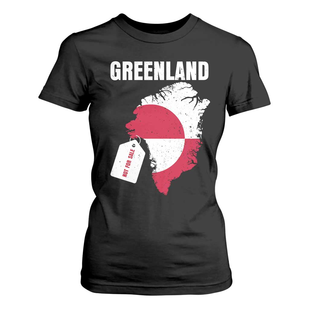 Greenland Not For Sale Patriotic T Shirt For Women Grunge Flag and Price Tag Protest TS02 Black Print Your Wear