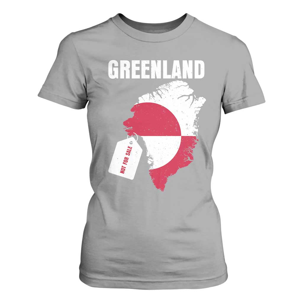 Greenland Not For Sale Patriotic T Shirt For Women Grunge Flag and Price Tag Protest TS02 Sport Gray Print Your Wear