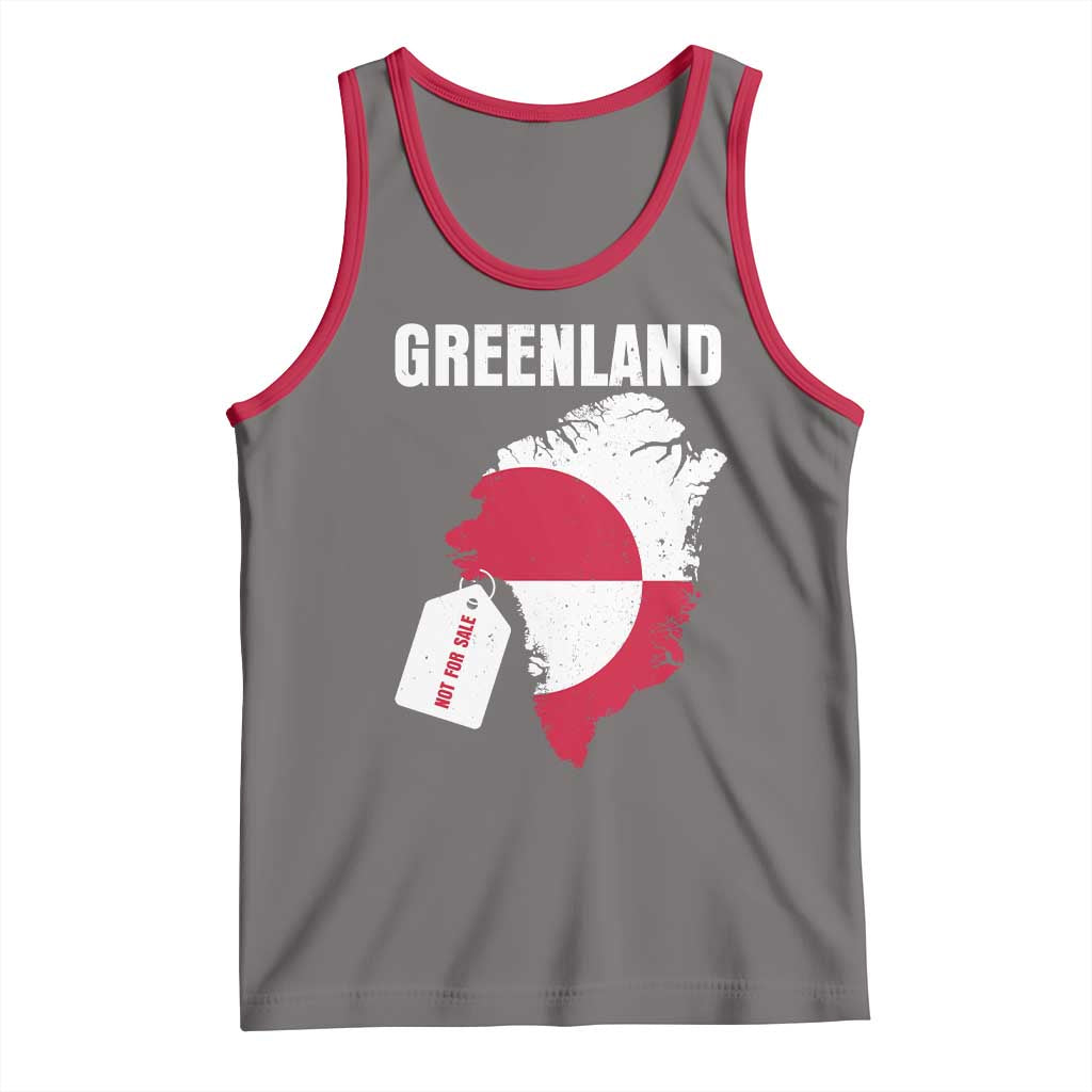 Greenland Not For Sale Patriotic Tank Top Grunge Flag and Price Tag Protest TS02 Deep Heather Red Print Your Wear