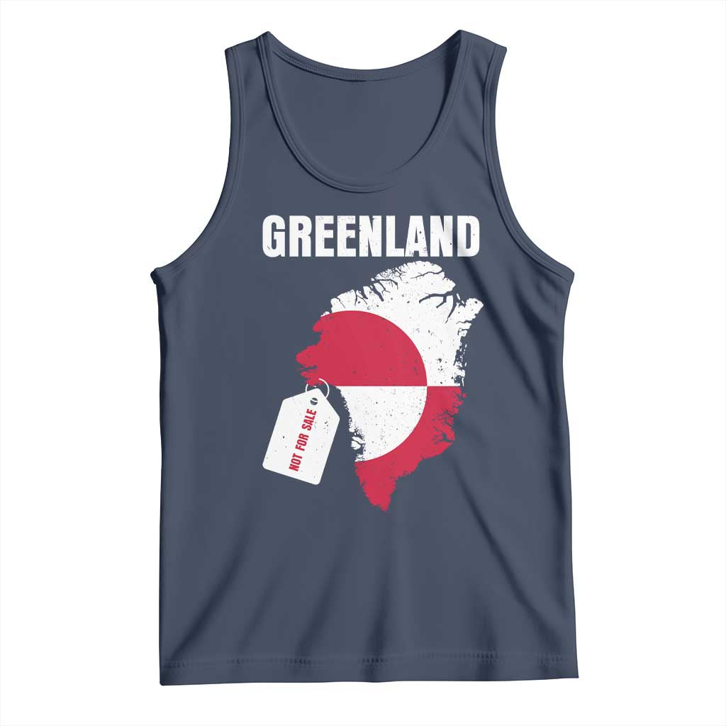 Greenland Not For Sale Patriotic Tank Top Grunge Flag and Price Tag Protest TS02 Navy Print Your Wear