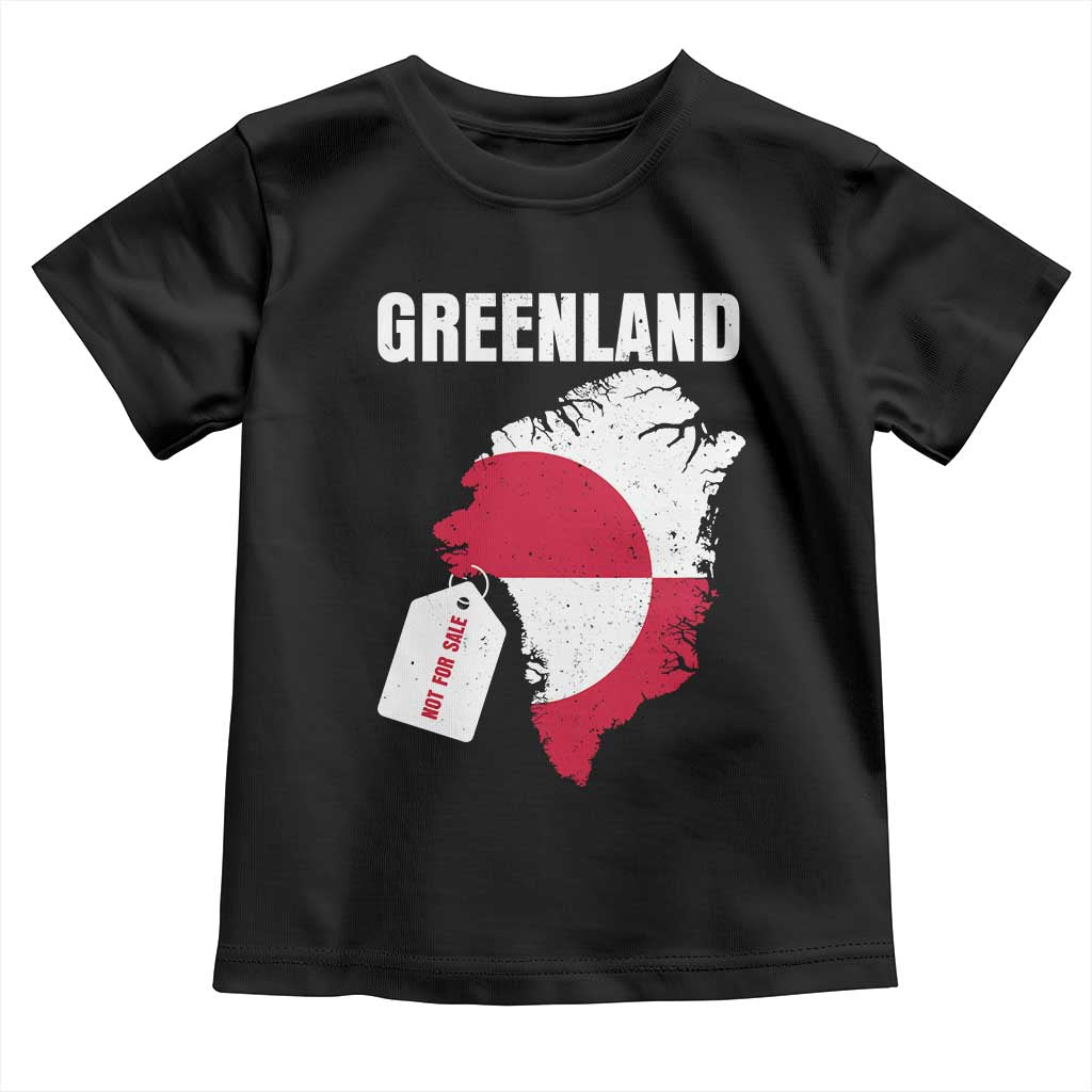 Greenland Not For Sale Patriotic Toddler T Shirt Grunge Flag and Price Tag Protest TS02 Black Print Your Wear