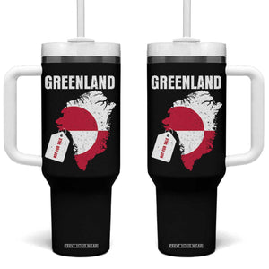Greenland Not For Sale Patriotic Tumbler With Handle Grunge Flag and Price Tag Protest TS02 One Size: 40 oz Black Print Your Wear