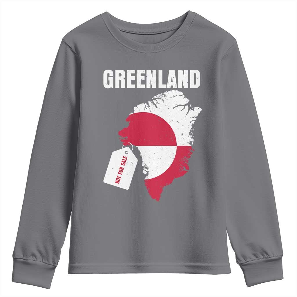 Greenland Not For Sale Patriotic Youth Sweatshirt Grunge Flag and Price Tag Protest TS02 Charcoal Print Your Wear
