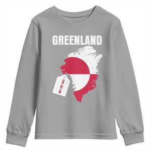 Greenland Not For Sale Patriotic Youth Sweatshirt Grunge Flag and Price Tag Protest TS02 Sport Gray Print Your Wear