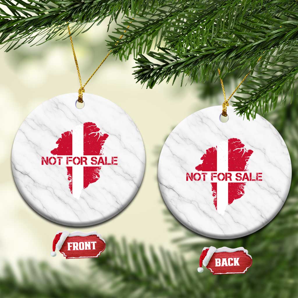 Denmark Stand With Greenland Not For Sale Ceramic Ornament Danish Flag Unity Support Protest TS02 1pc White Marble Print Your Wear