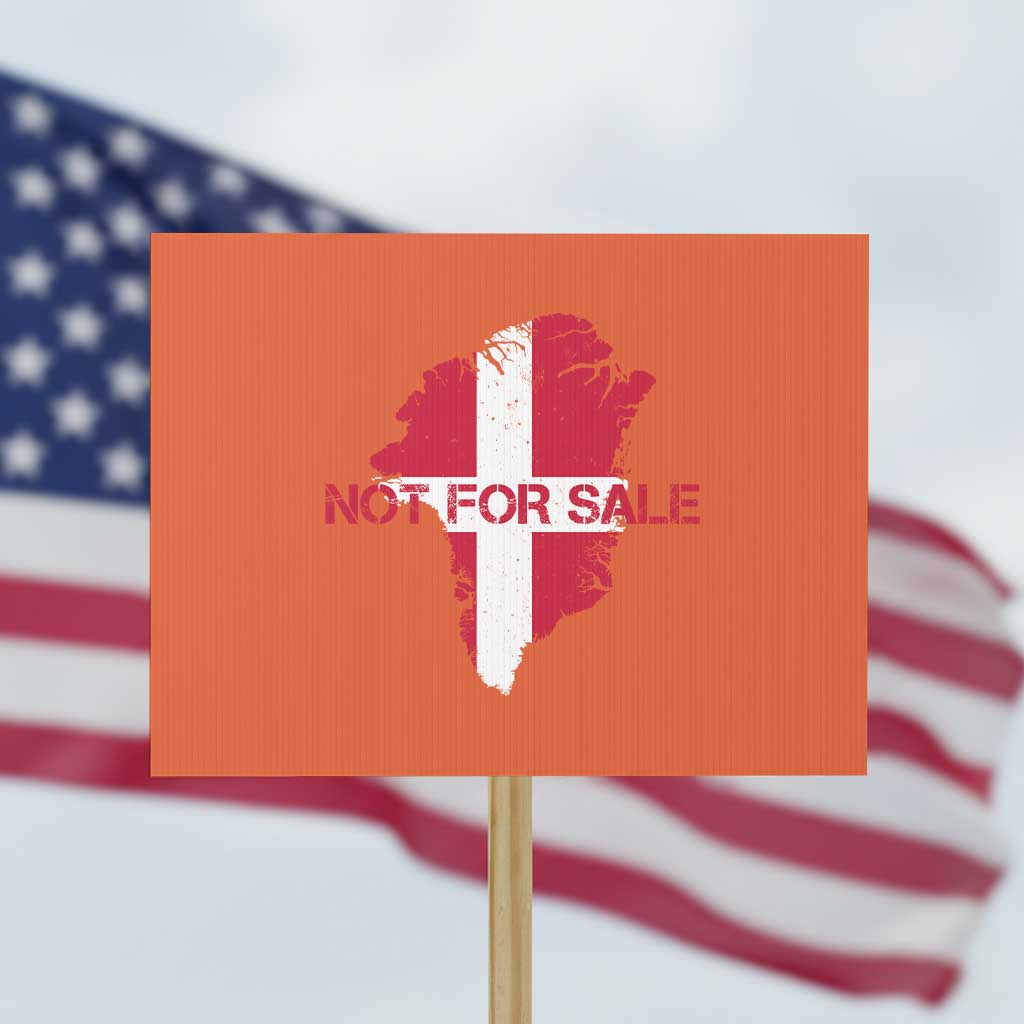 Denmark Stand With Greenland Not For Sale Protest Sign Danish Flag Unity Support Protest TS02 Horizontal 18