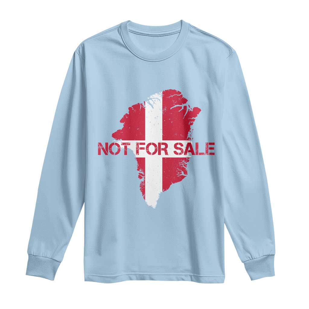 Denmark Stand With Greenland Not For Sale Long Sleeve Shirt Danish Flag Unity Support Protest TS02 Light Blue Print Your Wear