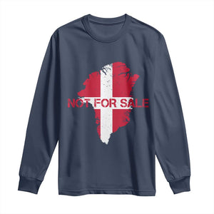 Denmark Stand With Greenland Not For Sale Long Sleeve Shirt Danish Flag Unity Support Protest TS02 Navy Print Your Wear