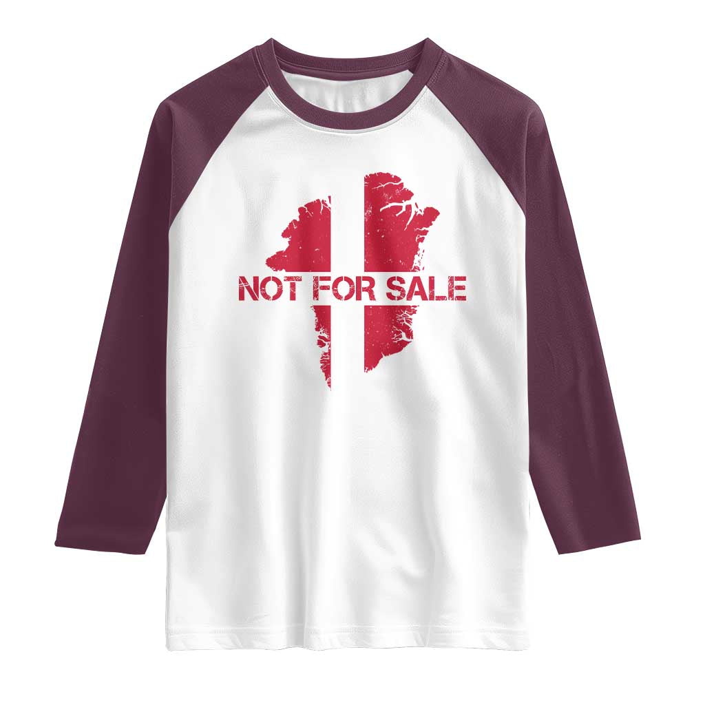Denmark Stand With Greenland Not For Sale Raglan Shirt Danish Flag Unity Support Protest TS02 White Maroon Print Your Wear