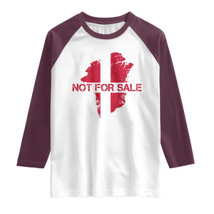 Denmark Stand With Greenland Not For Sale Raglan Shirt Danish Flag Unity Support Protest TS02 White Maroon Print Your Wear