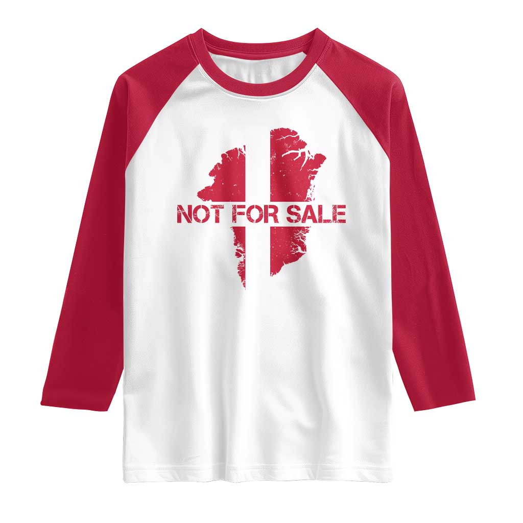 Denmark Stand With Greenland Not For Sale Raglan Shirt Danish Flag Unity Support Protest TS02 White Red Print Your Wear