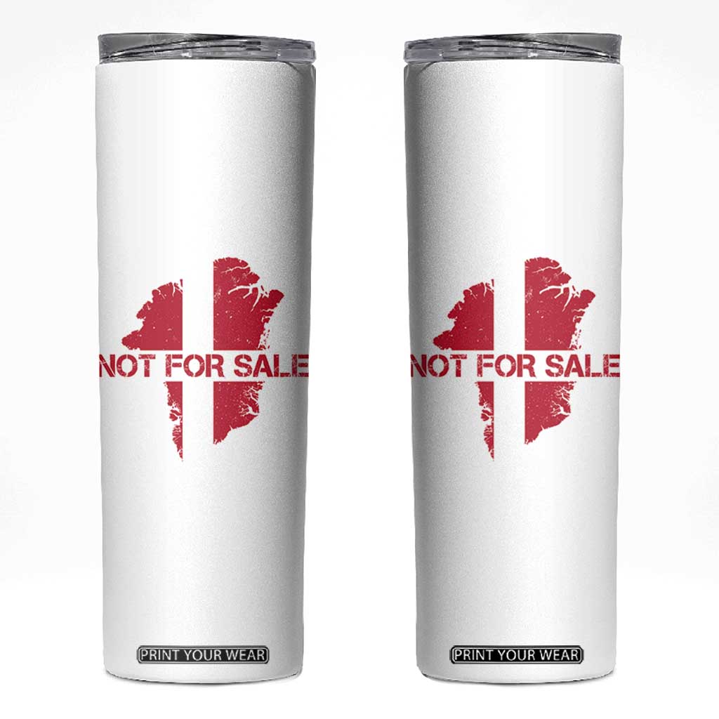 Denmark Stand With Greenland Not For Sale Skinny Tumbler Danish Flag Unity Support Protest TS02 White Print Your Wear