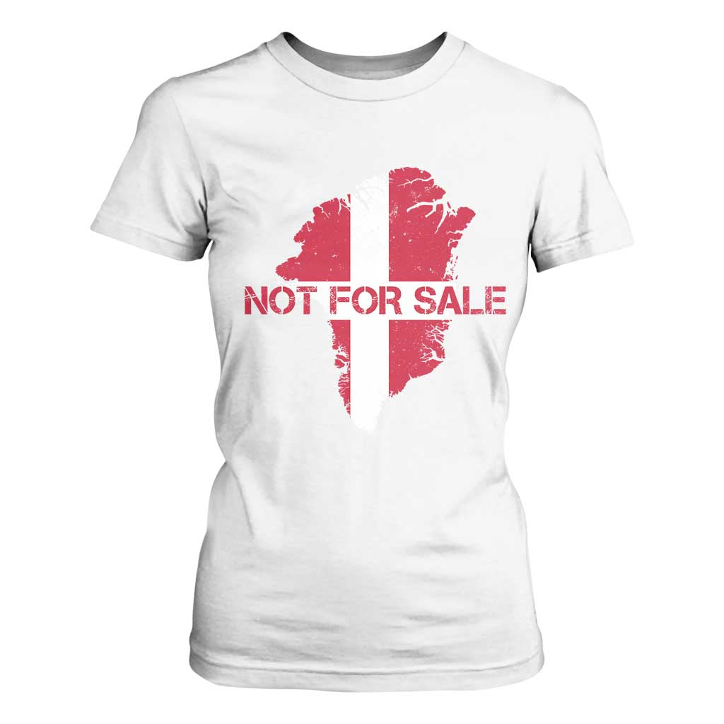 Denmark Stand With Greenland Not For Sale T Shirt For Women Danish Flag Unity Support Protest TS02 White Print Your Wear