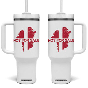 Denmark Stand With Greenland Not For Sale Tumbler With Handle Danish Flag Unity Support Protest TS02 One Size: 40 oz White Print Your Wear