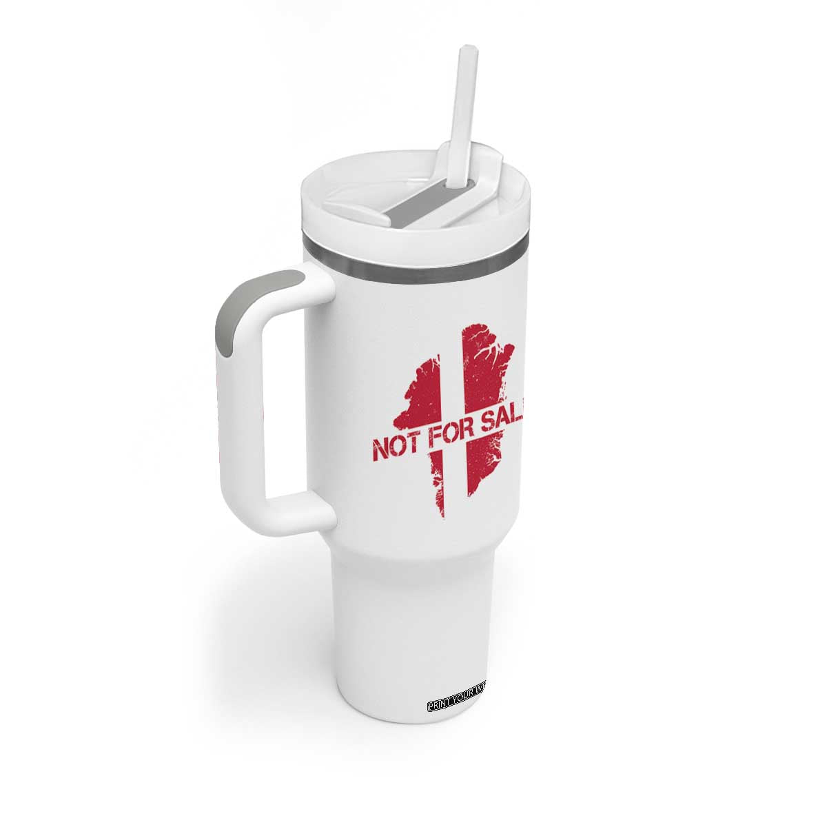 Denmark Stand With Greenland Not For Sale Tumbler With Handle Danish Flag Unity Support Protest TS02 Print Your Wear