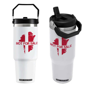 Denmark Stand With Greenland Not For Sale Flip Straw Tumbler Danish Flag Unity Support Protest TS02 One Size: 30 oz White Print Your Wear