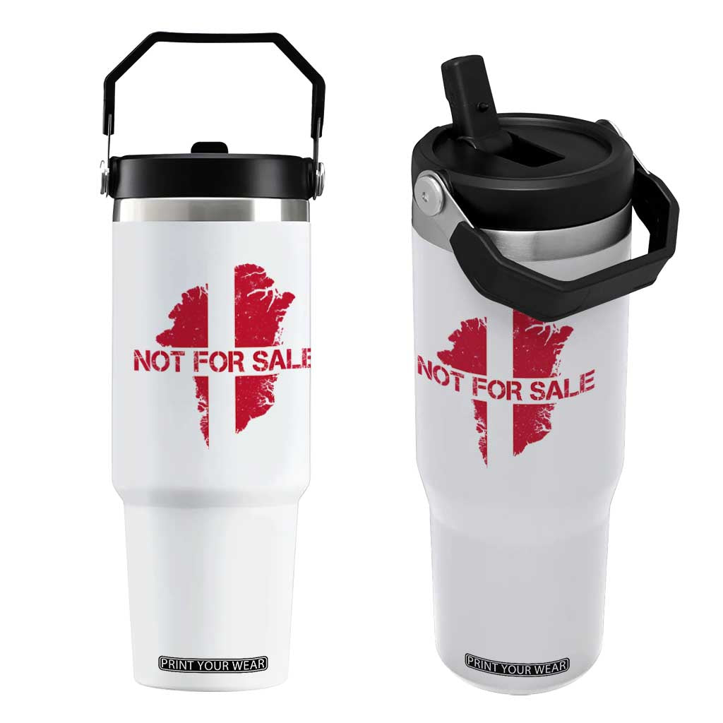 Denmark Stand With Greenland Not For Sale Flip Straw Tumbler Danish Flag Unity Support Protest TS02 One Size: 30 oz White Print Your Wear
