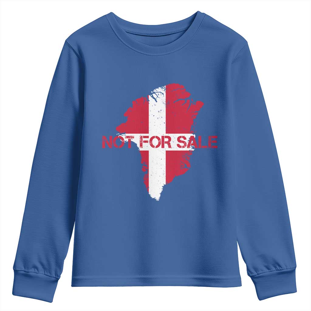 Denmark Stand With Greenland Not For Sale Youth Sweatshirt Danish Flag Unity Support Protest TS02 Royal Blue Print Your Wear